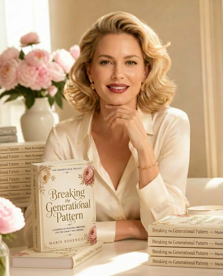 Marie Rosengold, author, seated with The Inheritance